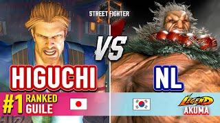 SF6  HIGUCHI (#1 Ranked Guile) vs NL (Akuma)  Street Fighter 6 High Level Gameplay