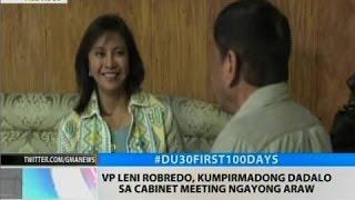 BT: VP Leni Robredo, kumpirmadong dadalo sa cabinet meeting ngayong araw