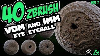 40 eyes and eyeballs Zbrush VDM , IMM Brush