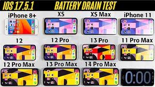 IOS 17.5 iPhone Battery Life Test in 2024 8,XS,XS Max,11,12,12 Pro,13 Pro,11 PM,12 PM,13 PM ,14 PM