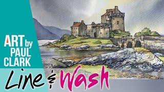 How to Paint a Scottish Castle in Line & Wash