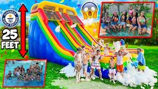 WE THREW THE KIDS THE BEST SUMMER MANSION POOL PARTY EVER & RENTED A 25 FEET WATER SLIDE!!