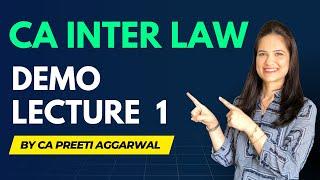 CA INTER LAW - Demo Lecture 1 | JAN 2026 & MAY 2026 | CA Preeti Aggarwal