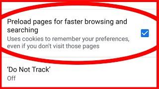 How to enable & disable preload pages for faster browsing and searching in google chrome