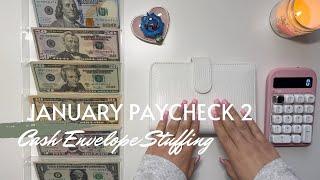 January 2024 Budget | Cash Envelope and Sinking Fund Stuffing | Paycheck 2 | 24 Year Old Budgeter