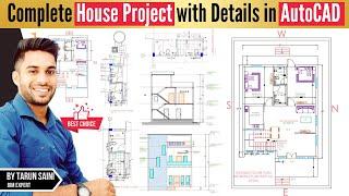 Complete House Design AutoCAD Project in 4+ Hours