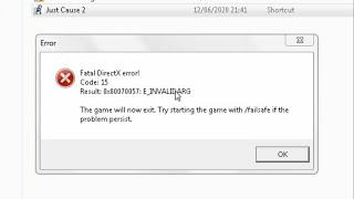 How To fix Just cause 2 DX9 Error code 15 (just 3 minutes)