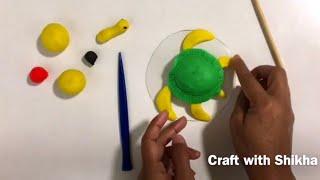 :) How to make a clay turtle craft easy DIY / clay art