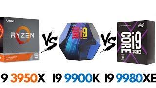 Ryzen 9 3950X vs i9 9900K vs i9 9980XE | Ryzen 9 3950X vs i9 9900K | BENCHMARKS