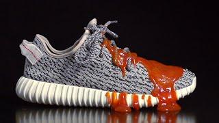 How to protect adidas Yeezy 350 Boost vs Ketchup - Crep Protect spray - Test 6