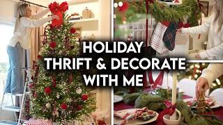 HOLIDAY THRIFT + DECORATE WITH ME | CHRISTMAS HOSTING ESSENTIALS