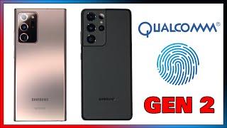 Qualcomm 3D Sonic Sensor Gen 2 Ultrasonic Fingerprint Scanner Galaxy S21 Ultra VS Note 20 Ultra