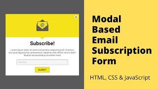 Create Animated Modal Based Subscription Form using HTML, CSS & JavaScript