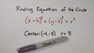 Pre Calculus: Finding the Equation of the Circle Given the Radius and Center