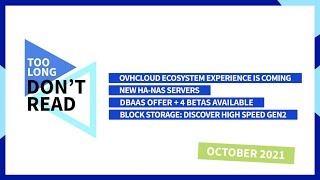 [FR] Block Storage, new NAS, Web PaaS & Cloud Databases | OVHcloud Product News - October 2021