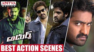 Adhurs Best Action Scenes | NTR Hindi Dubbed Movies | Nayantara, Sheela | Aditya Movies