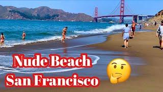 Naked Beach(Baker Beach) Of San Francisco In A Hot Day Walk Tour 09/21/2021