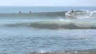 Radfish Malibu surfs the pier