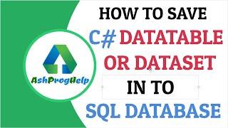 How to Save C# DataTable into SQL Server
