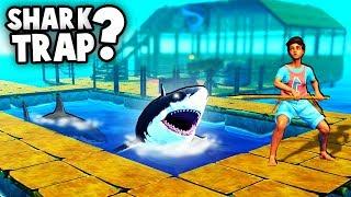 How to BUILD the Best SHARK TRAP!?  (Raft Survival 2018 Gameplay)