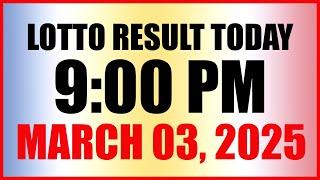 Lotto Result Today 9pm Draw March 3, 2025 Swertres Ez2 Pcso