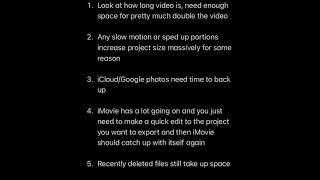 iMOVIE on iPHONE WON’T EXPORT NOT ENOUGH SPACE (5 Quick Steps to avoid rage)