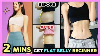 ️‍ 2 MINS FLAT BELLY FOR BEGINNER | Burn all belly fat, 4 Effective Workouts for lose belly fat