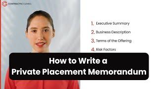 How to Write a Private Placement Memorandum [8 EASY steps]