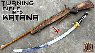 Rusted RIFLE Forged into a Beautiful KATANA