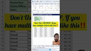 Don't Use Vlookup‼️Instead Use Amazing Function | Day 16 | Excel Learning #exceltips #shorts #excel