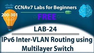 IPv6 Inter VLAN Routing using Multilayer Switch - Lab24 | Free CCNA 200-301 Lab Course