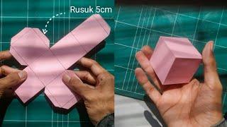 Cara Membuat Kubus dari Kertas Manila - Bangun Kubus