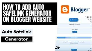 Auto Safelink Generator | How to Add Auto Safelink Generator Page in Blogger | Ravitech
