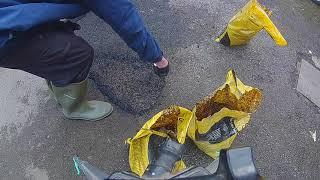 Pothole Repair Using Cold Lay Tarmac