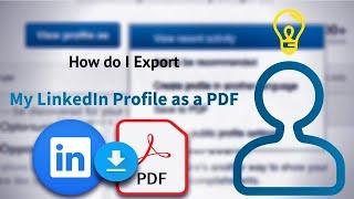 Save Your LinkedIn Profile As PDF || LinkedIn Help