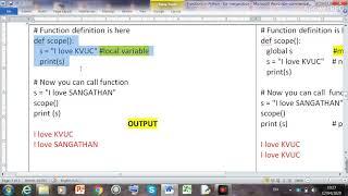 CLASS XII - PYTHON - SCOPE OF A VARIABLE- IN PYTHON