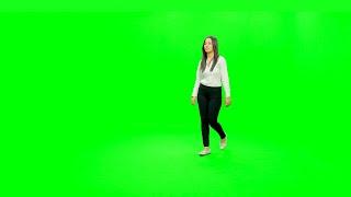 Girl in formals walking sideways against green screen | Indian Stock Footage | Knot9