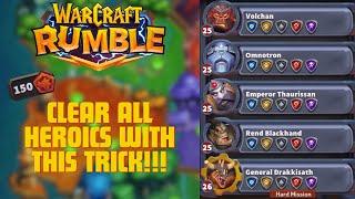 PROGRESS YOUR ACCOUNT FAST WITH THIS TRICK!!! How to Beat the Heroic Campaign in Warcraft Rumble!!