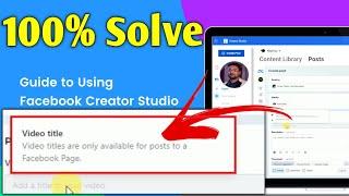FB Creator Studio Video Upload Problem Solving video | 100% Problem Solved | Facebook Creator Studio