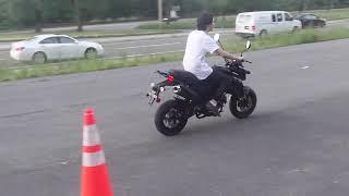 KID DRIVES MOTORCYCLE!