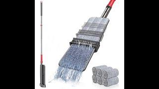 Masthome Self Wringing Flat Mop, 360 Hands Free Wash Microfiber Floor Mop with 6 Reusable Pads