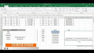 Excel: Use Weekday with Nested If formula's in excel(Display Day instead of day no.)