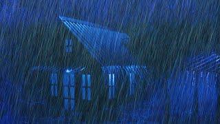 Gentle Rain Sounds for Instant Sleep & Thunderstorm Rumbles on Cozy Tin Roof at Stormy Night