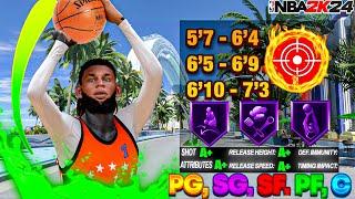 BEST JUMPSHOTS for ALL BUILDS + HEIGHT + 3PT RATING in NBA 2K24!