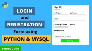 Login and Registration Form using Python and MySQL - Complete Tutorial | Python Project | Tkinter
