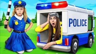 Slava pretend play police with friends