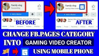 How to Change Facebook pages Category into Gaming video creator