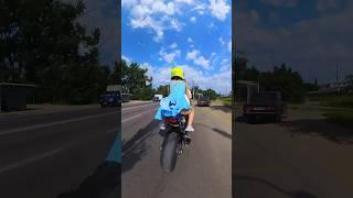 When she asked me to DROP HER OFF at the STOP  Meanwhile, a BMW BEHIND us  #bikelife #motovlog