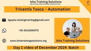 Tricentis Tosca–Automation Day 1 on 4th Dec 2024. Pls call/WhatsApp us +91-9133190573 to enroll