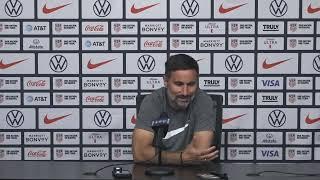 US Men Olympic Team head coach Marko Mitrović talks after Team USA lost to Japan